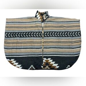 Tamsy Western Style Black and Brown Patterned Women's Shawl One Size